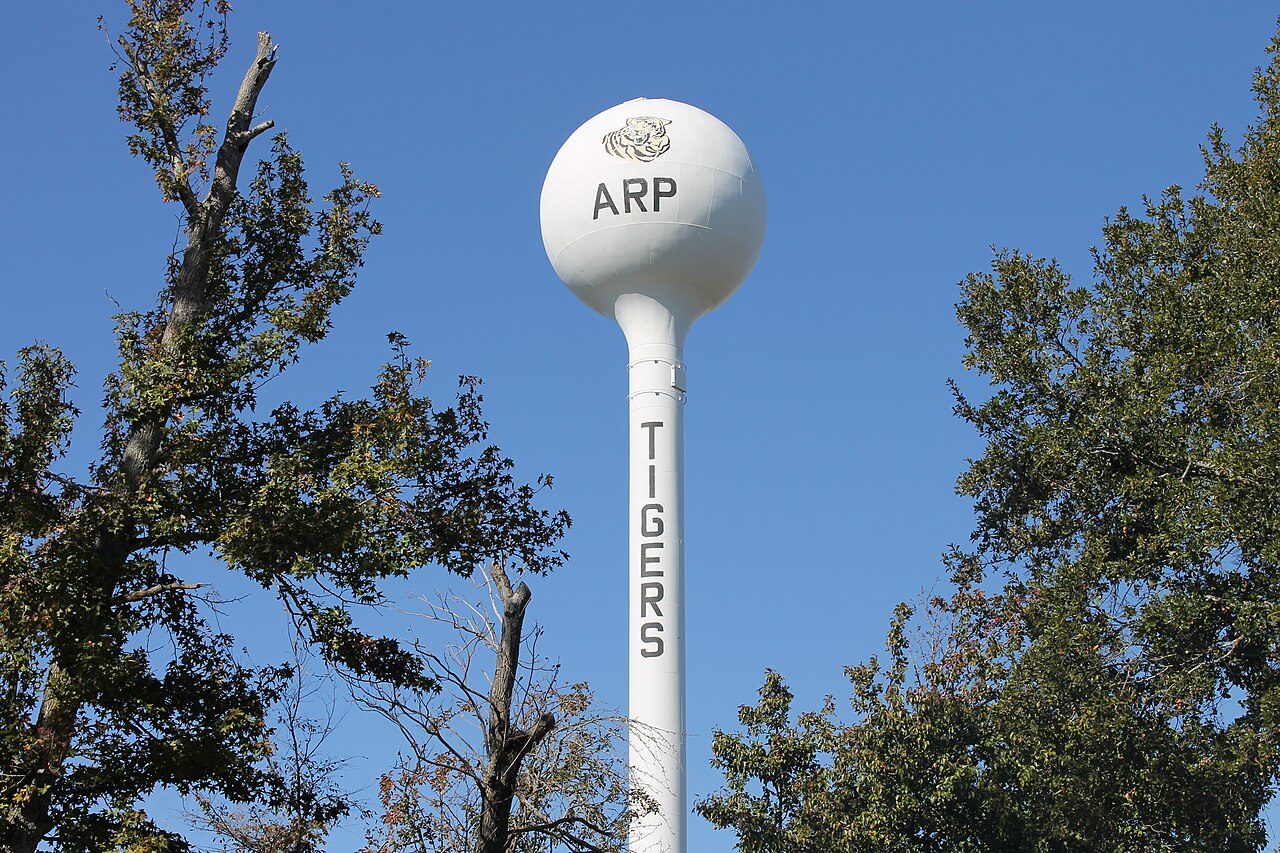Arp, TX street scene near Tyler, where we provide hail damage roof repair
