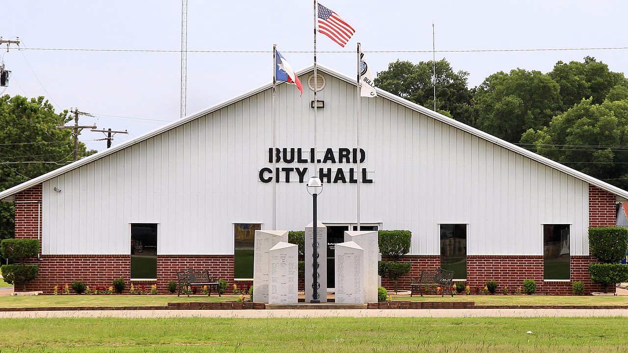 Bullard, TX street scene near Tyler, where we provide hail damage roof repair